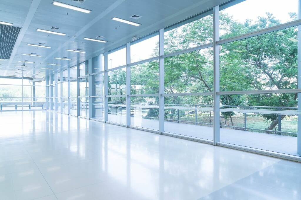glass windows in an office glass windows in an office